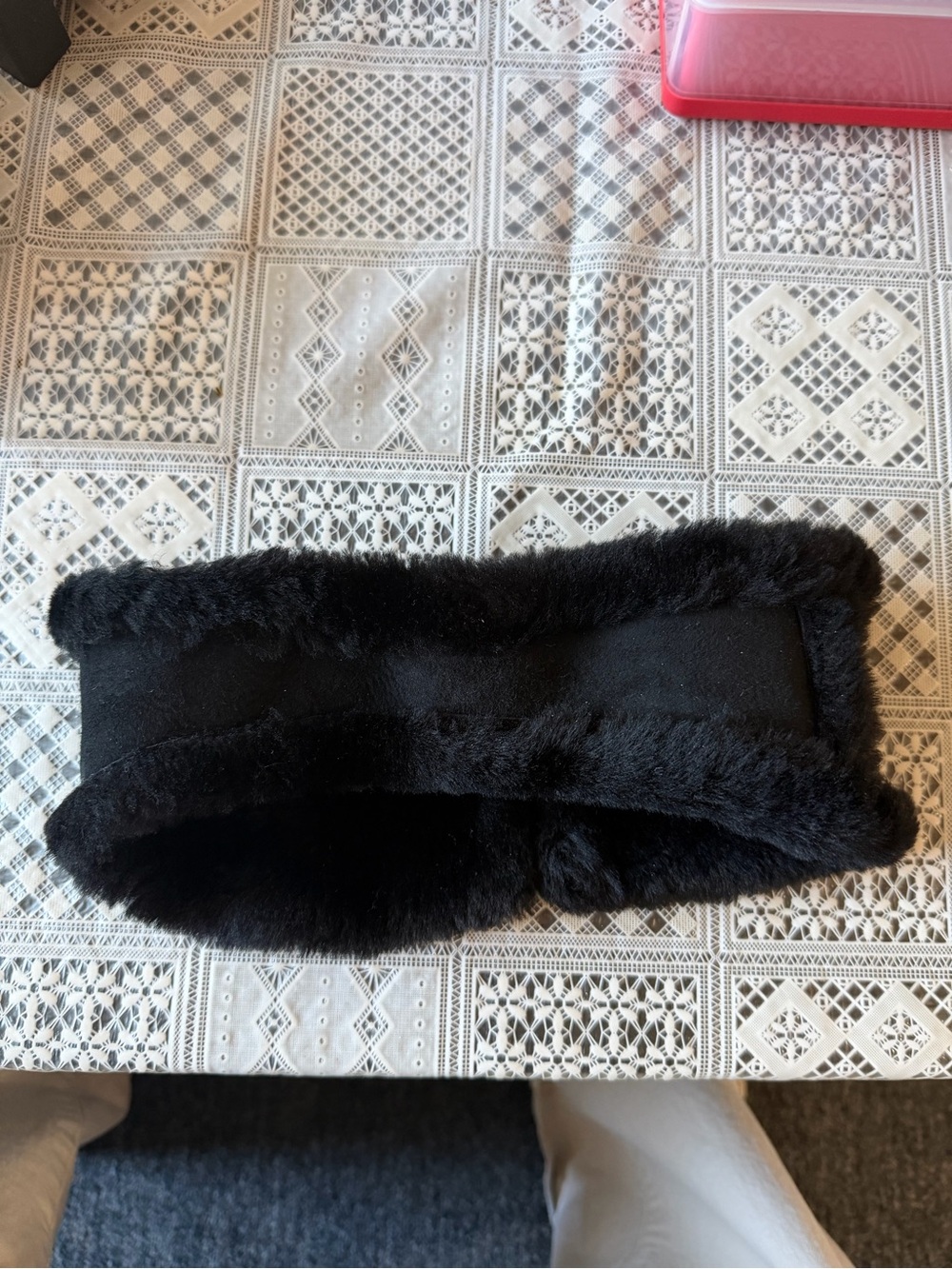 UGG Black Faux Fur Ear Warmer Headband